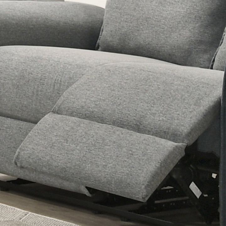 Leera Manual Recliner Loveseat In Fabric Upholstery - Grey