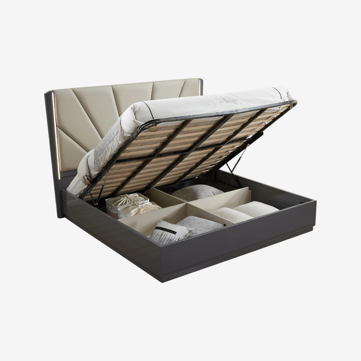Nocturne 8-Piece Bedroom Set With Built-in LED Lights & Wireless Charging - Grey