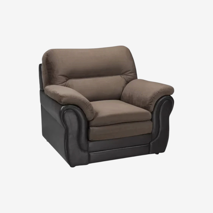 Oaklyn 3-Piece Fabric Upholstered Sofa Set In Brown/ Chocolate Finish