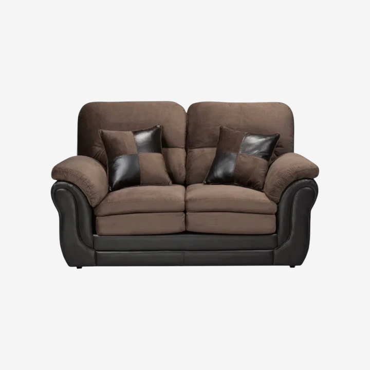 Oaklyn 3-Piece Fabric Upholstered Sofa Set In Brown/ Chocolate Finish