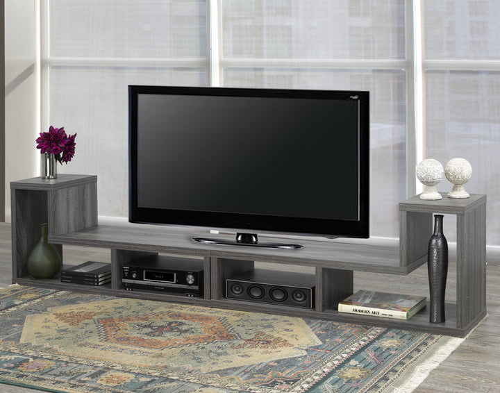 Customizable Dark Grey Multi-Configuration TV Stand for TVs up to 66 Inches