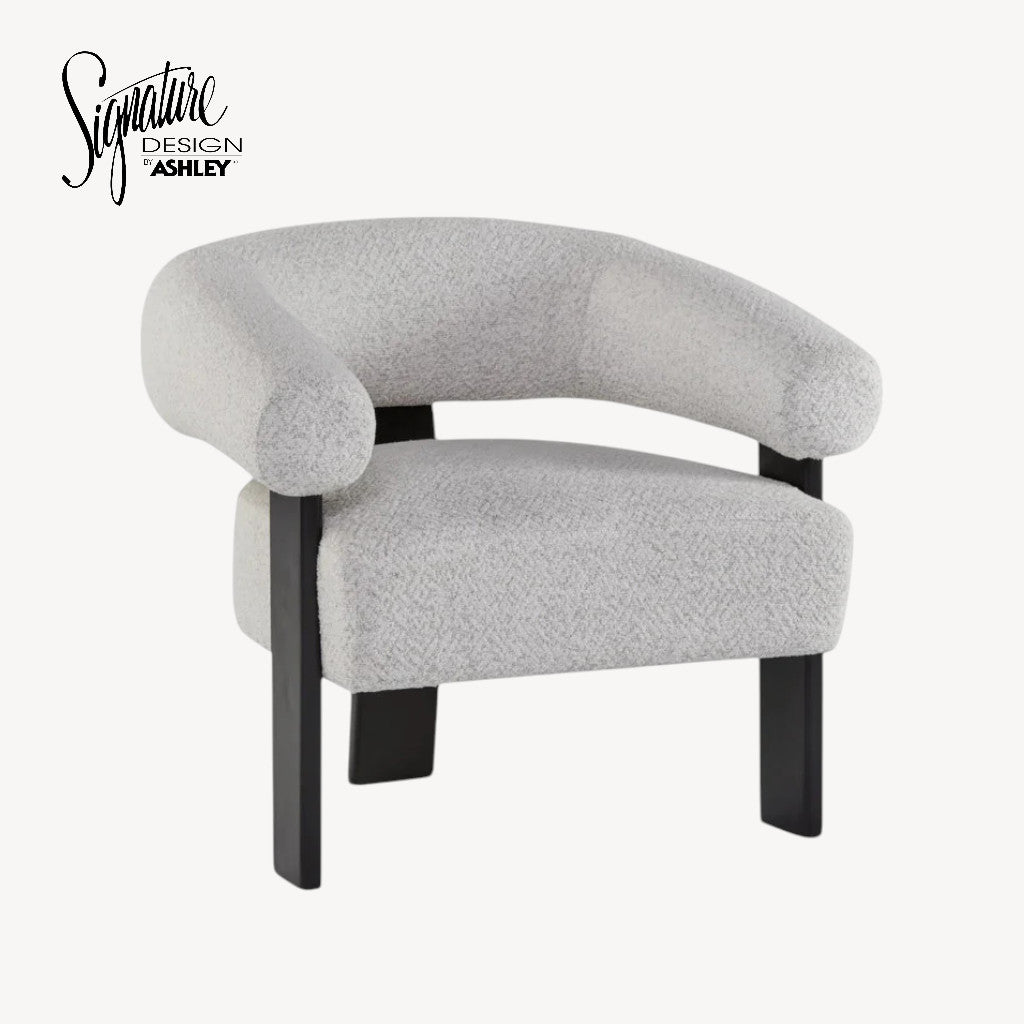 A3000668 Dultish Accent Chair - Snow/ Black | Signature Design By Ashley