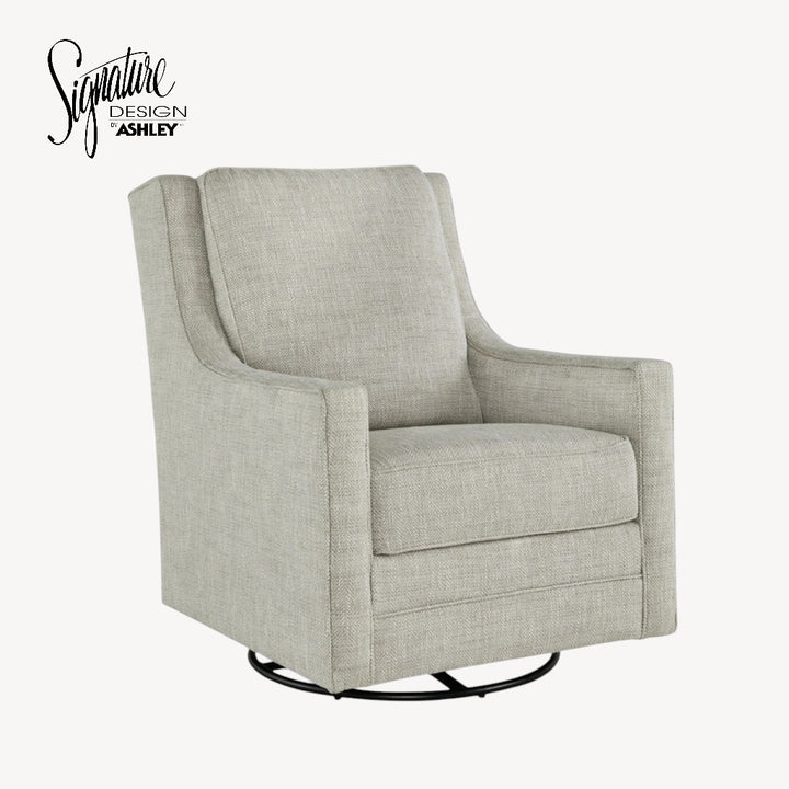 A3000265 Kambria Swivel Glider Accent Chair In Fog Finish | Signature Design By Ashley