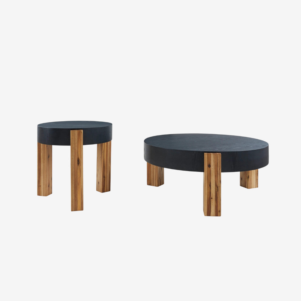T322-12 Breenmore Occasional Table Set (Set of 2) - Black/ Natural | Signature Design By Ashley
