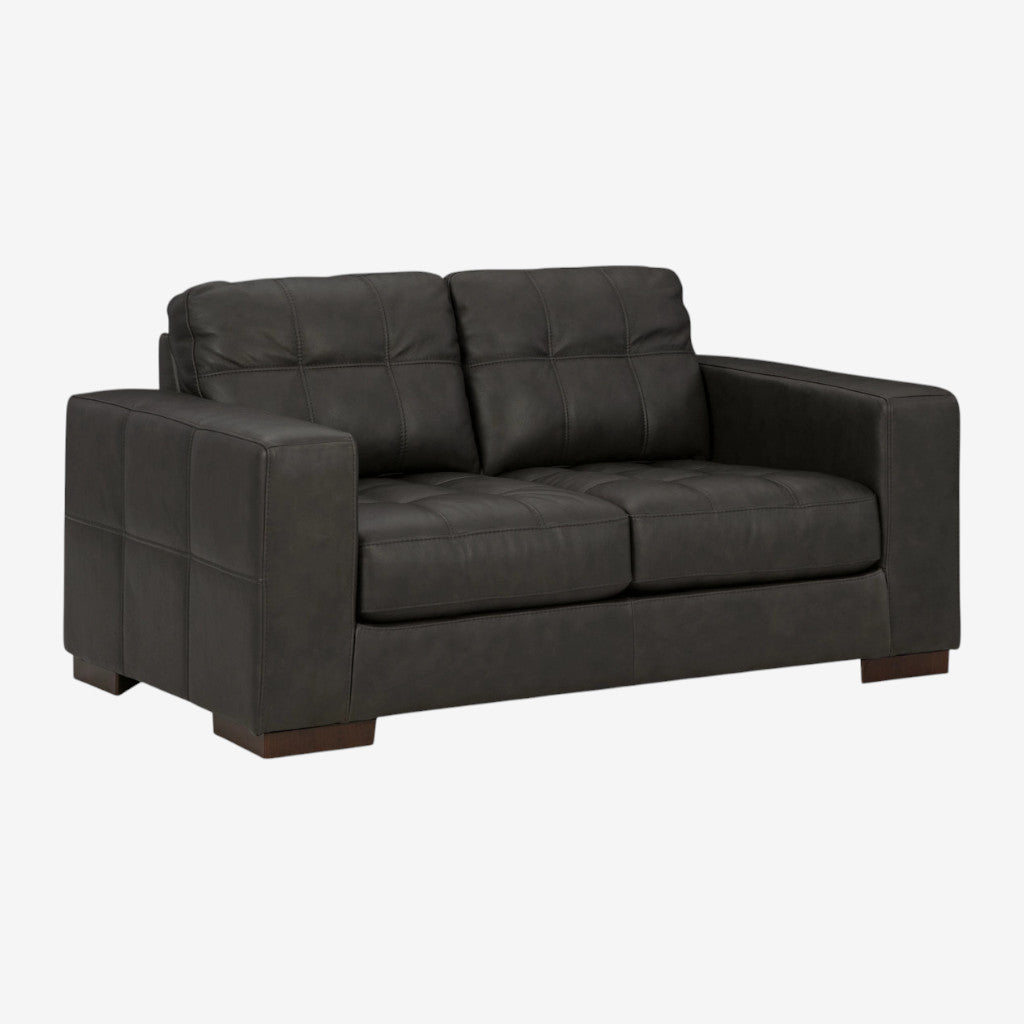5650635C Luigi Leather Loveseat - Thunder | Signature Design By Ashley