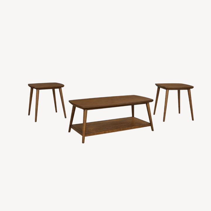 T416-13 Lyncott Table Set in Brown Wood Grain Finish (Set of 3) | Signature Design By Ashley