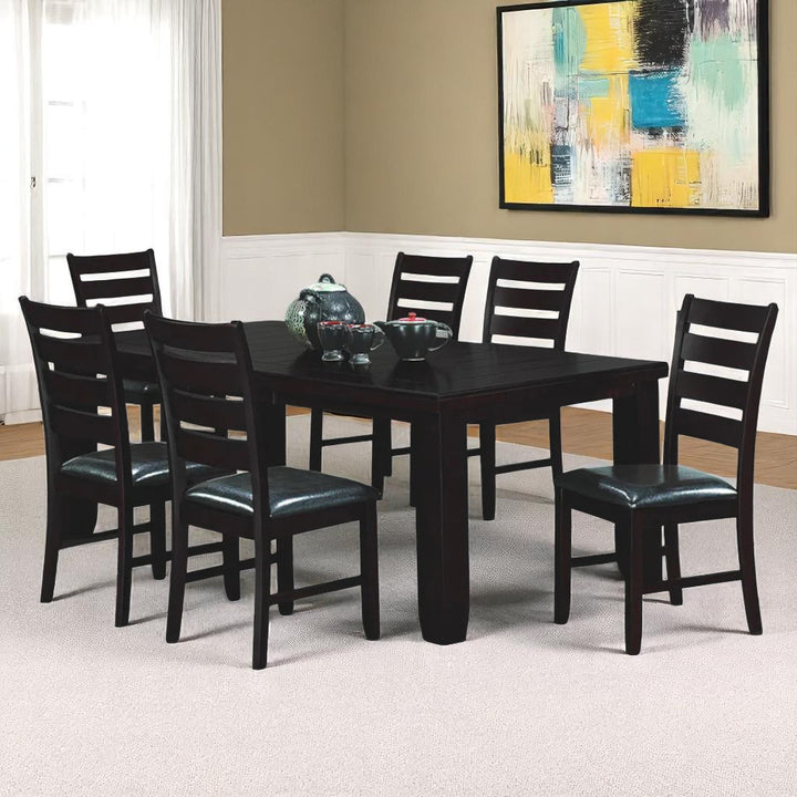 Bliss Wooden Dining Table Set For 6 With Extendable Table - Espresso