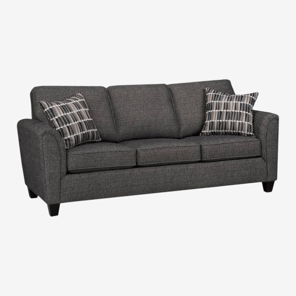 Langley 3-Piece Sofa Set In Fabric Upholstery - Charcoal