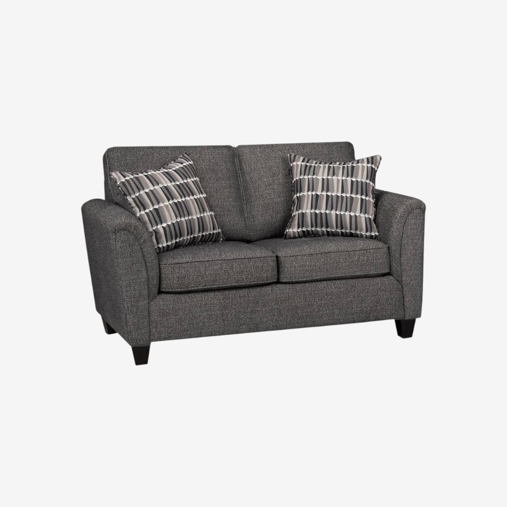 Langley 3-Piece Sofa Set In Fabric Upholstery - Charcoal