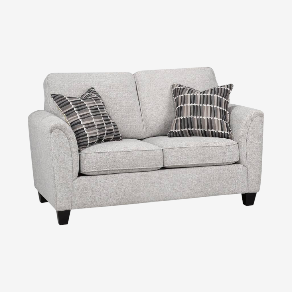 Langley 3-Piece Sofa Set In Fabric Upholstery - Light Grey