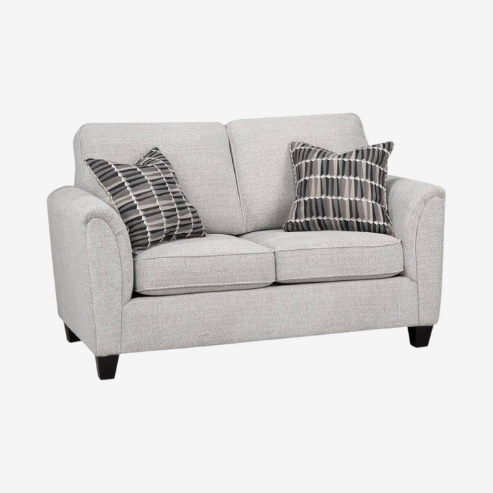 Langley 3-Piece Sofa Set In Fabric Upholstery - Light Grey