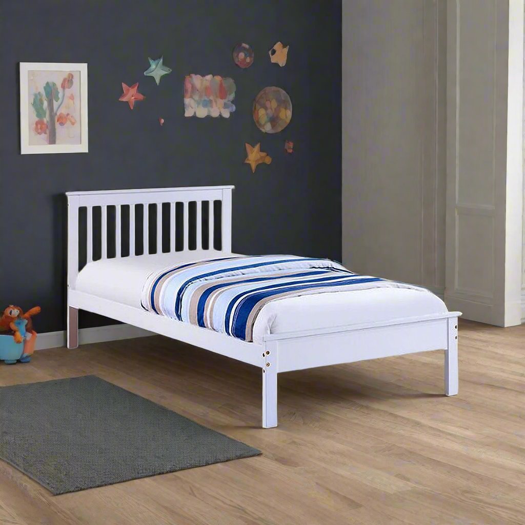 Madeline Classy Platform Bed Frame With Storage Drawers & Pull-Out Trundle - White
