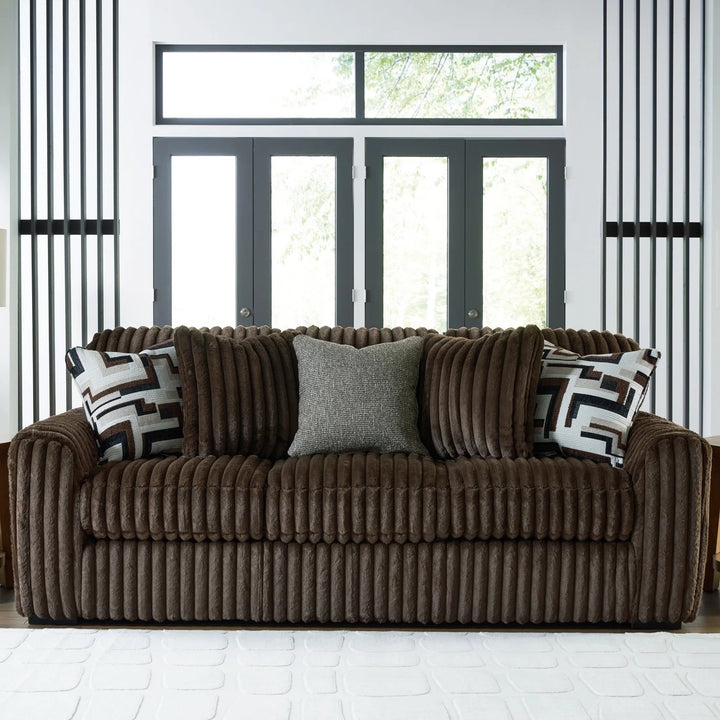 9810438 Midnight-madness Stationary Sofa In Fabric Upholstery - Chocolate | Signature Design By Ashley