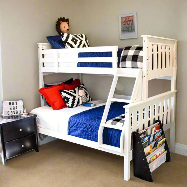 Parker Stylish Bunk Bed (Single/ Double) In Striking White Finish