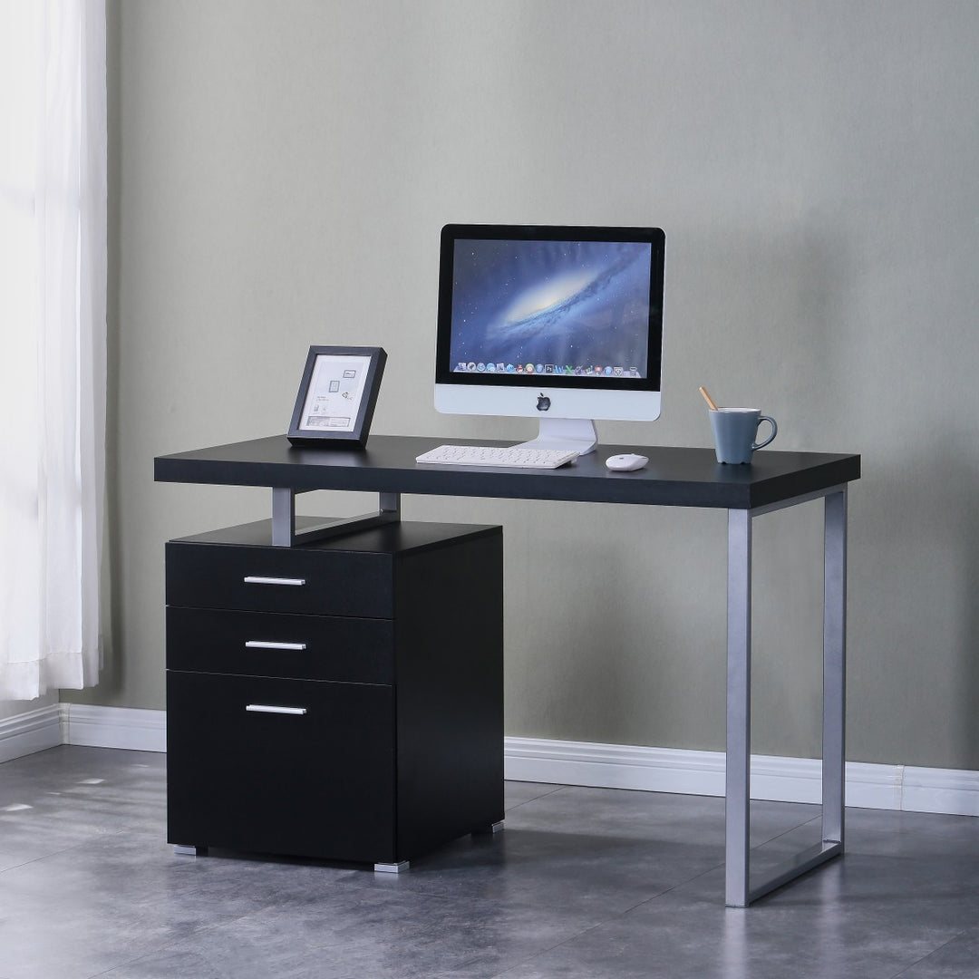 Inspire Captivating Office Desk With Metal Frame - Black