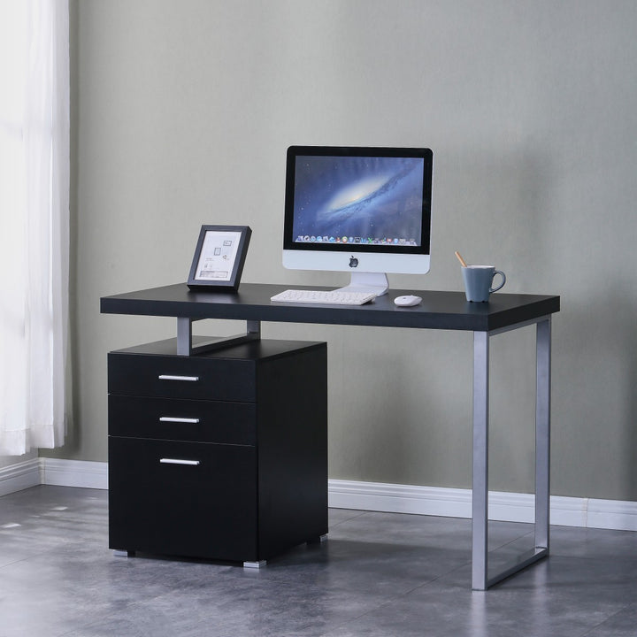 Inspire Captivating Office Desk With Metal Frame - Black
