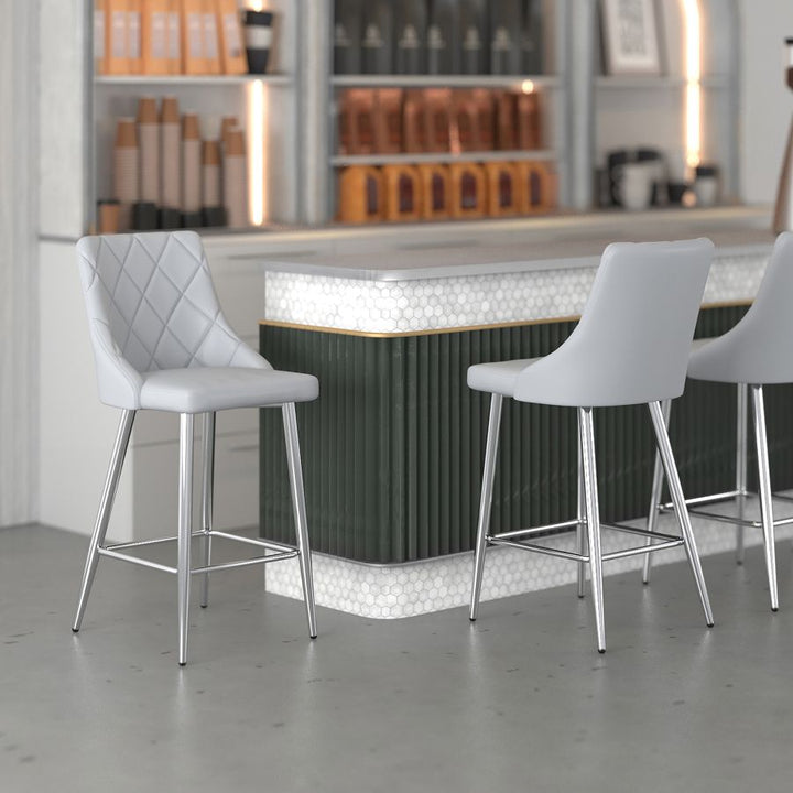 Declan 26" Captivating Counter Stool (Set of 2) - Light Grey