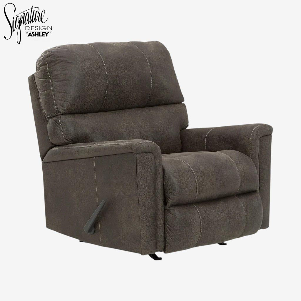 9400225C Navi Rocker Recliner Chair in Leather Upholstery - Smoke | Signature Design By Ashley