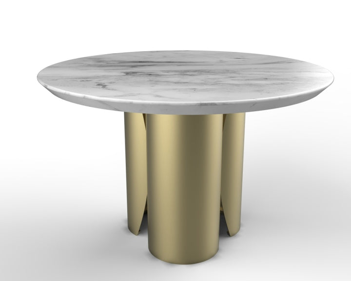 Hence Metal Base Gold Round Dining Table