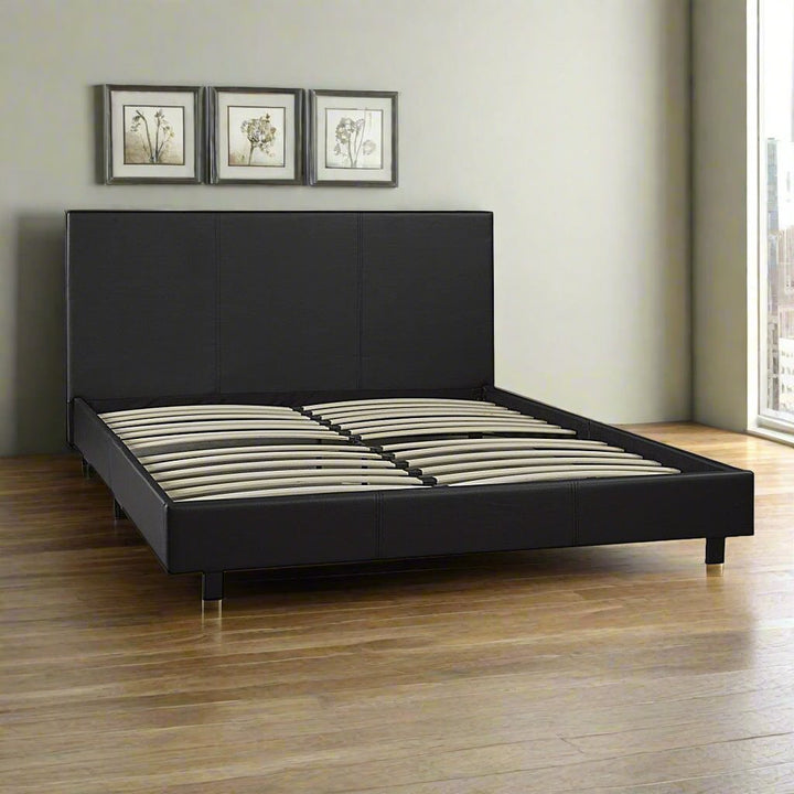 Wendy Platform Bed Frame With Cozy Mattress - Black