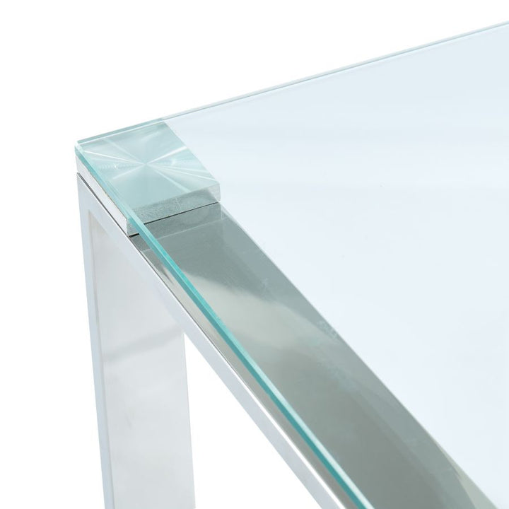 Luxe Metallic Office/ Writing Desk In Chrome Finish