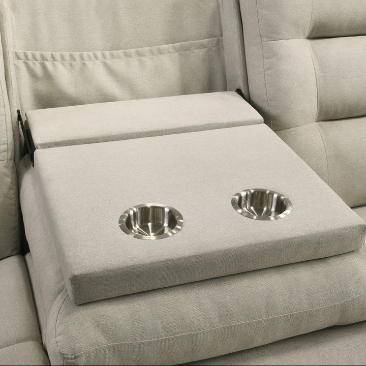 Larkin Manual Recliner Sofa in Fabric Upholstery - Beige