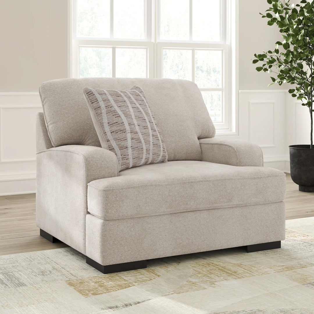5990223 High Profile Oversized Armchair In Fabric Upholstery - Taupe | Benchcraft By Ashley
