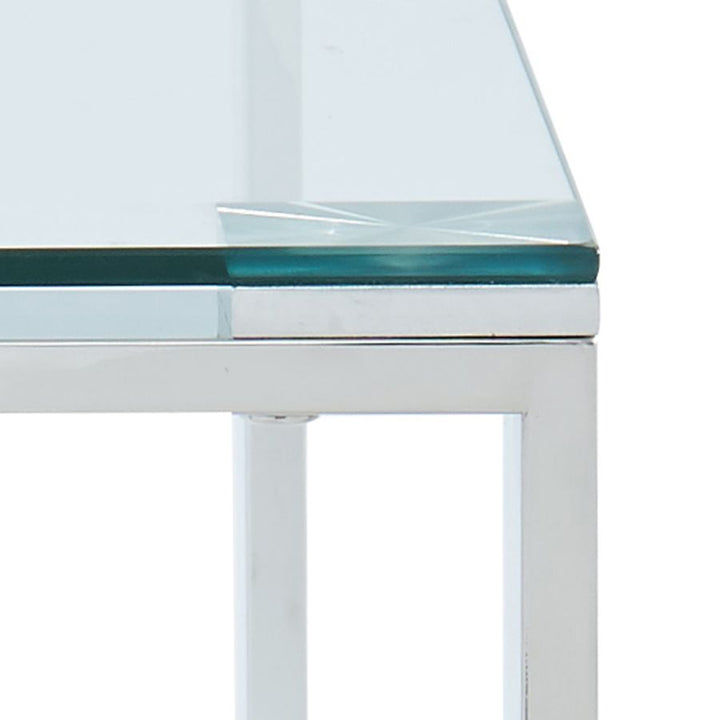 Luxe Metallic Office/ Writing Desk In Chrome Finish
