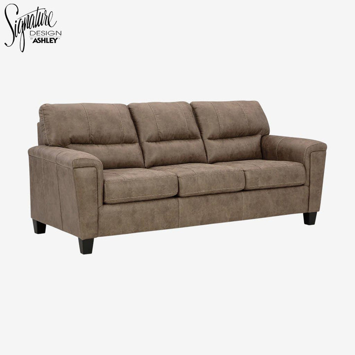 9400438 Navi Stationary Sofa in Leather Upholstery - Fossil | Signature Design By Ashley