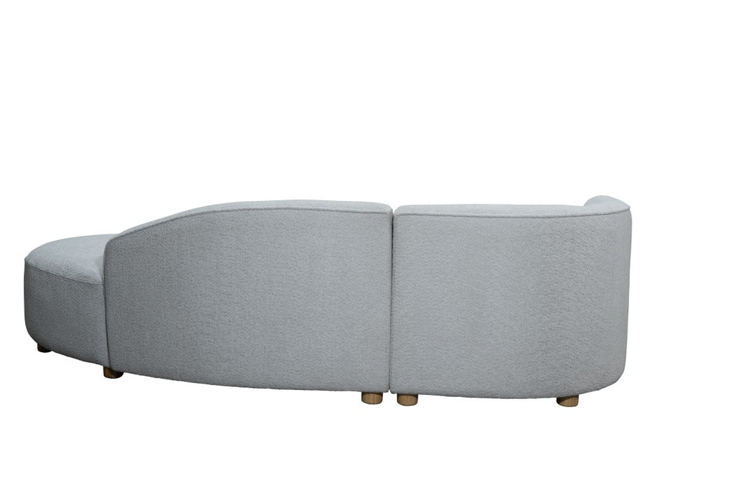 Sofia Beige Sofa Chaise In Fabric Upholstery