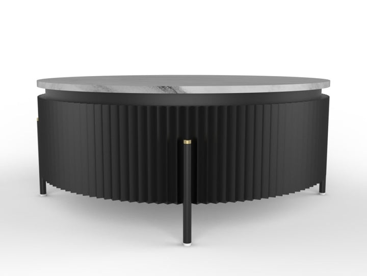 Modern Black Glass Coffee Table with Stainless Steel Legs