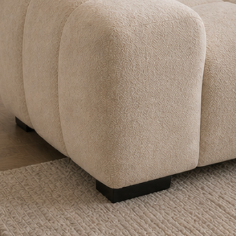 Zara Beige 2-Seater Loveseat In Fabric Upholstery