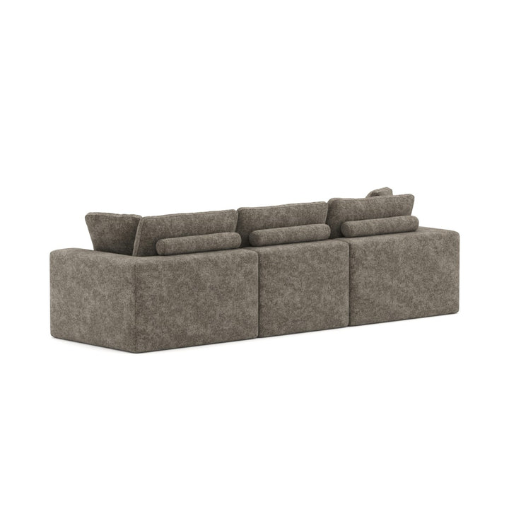 Laviar Fabric Upholstered Brown Sectional Sofa With Chaise