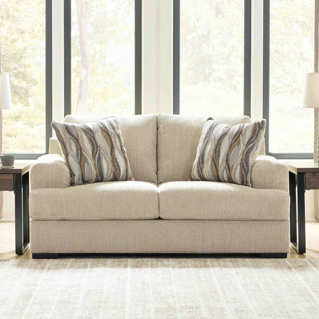 PC6960535 Lofwood Loveseat In Fabric Upholstery - Oatmeal | Signature Design By Ashley