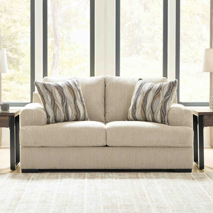 PC6960535 Lofwood Loveseat In Fabric Upholstery - Oatmeal | Signature Design By Ashley