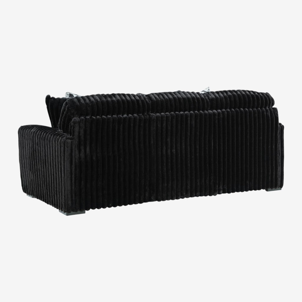 Midnight-madness Stationary Sofa In Fabric Upholstery - Onyx - Close-Up Detail