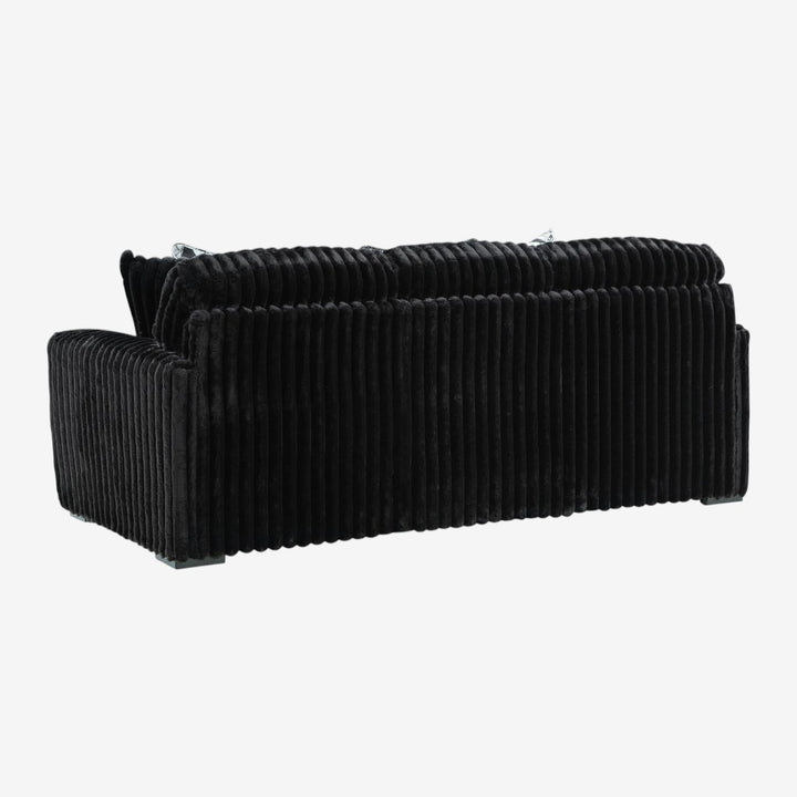 Midnight-madness Stationary Sofa In Fabric Upholstery - Onyx - Close-Up Detail