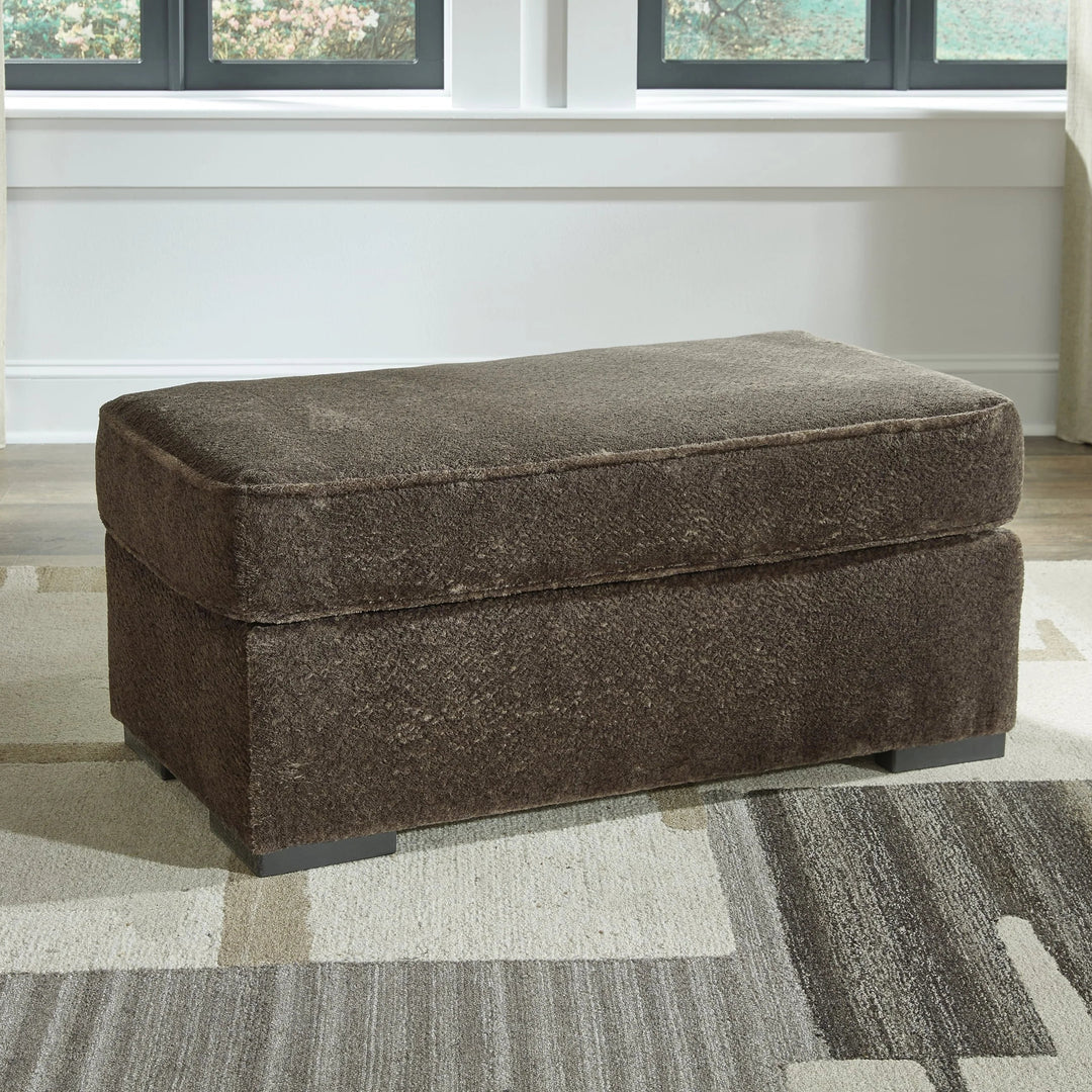 5370214 Aylesworth Casual Chair Ottoman In Fabric Upholstery - Chocolate | Benchcraft By Ashley