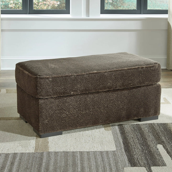 5370214 Aylesworth Casual Chair Ottoman In Fabric Upholstery - Chocolate | Benchcraft By Ashley