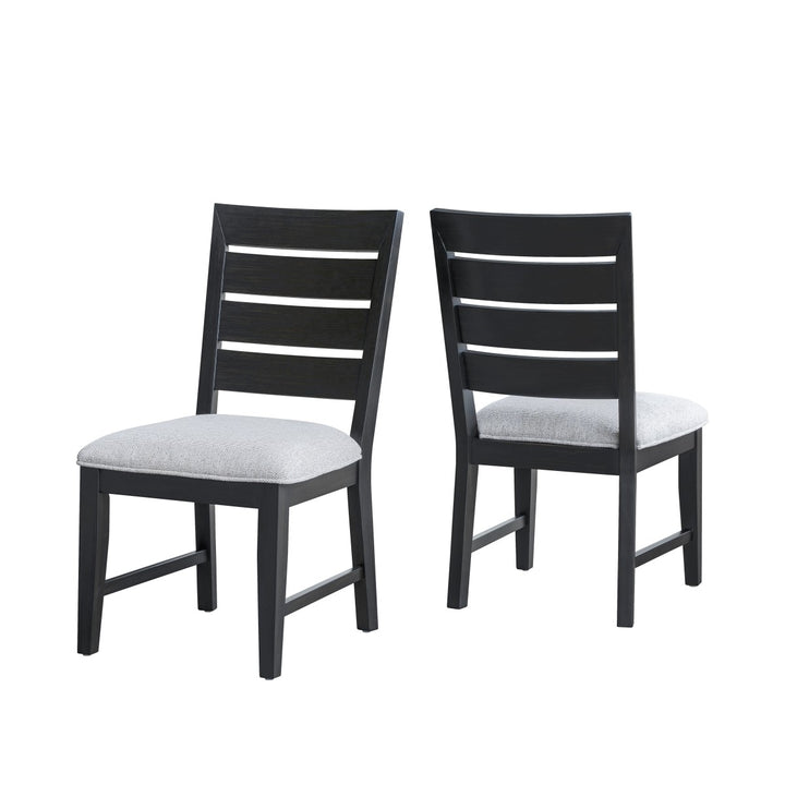 Cassa 7-Piece Black Dining Table Set With Extension Leaf