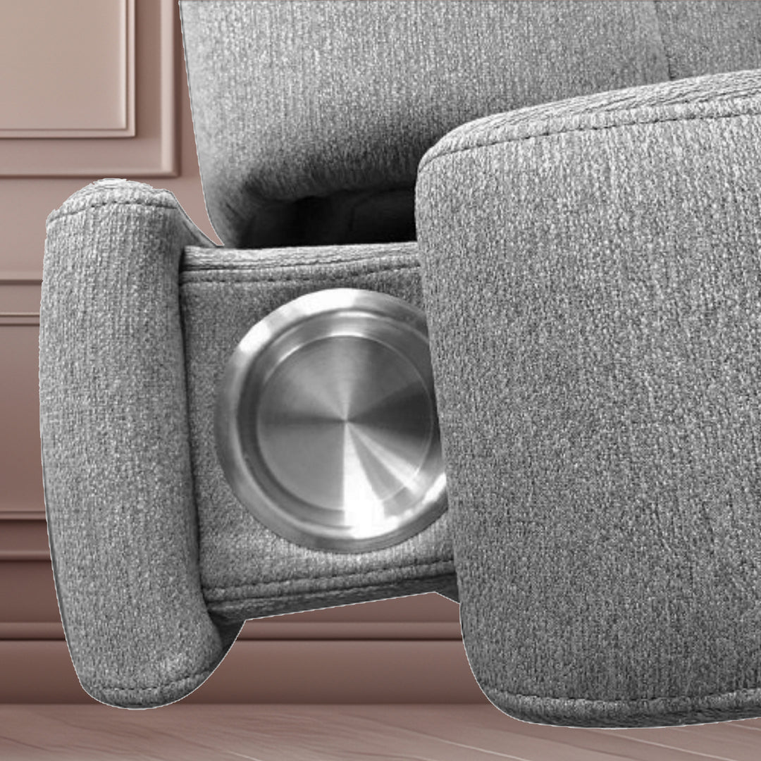 Lexar 3-Piece Power Recliner Set In Soft Fabric Upholstery - Appealing Grey