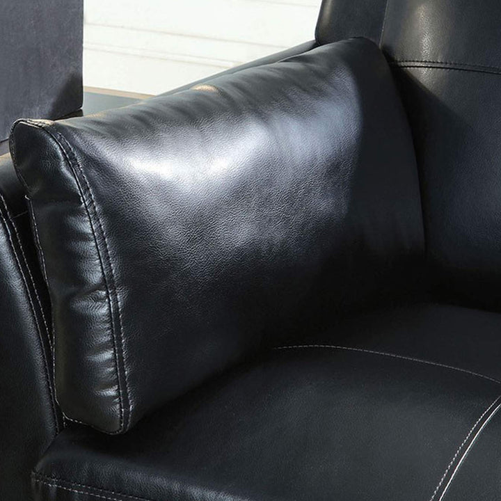 Connor 3-Piece Tranquil Sofa Set In PU Leather Upholstery - Black
