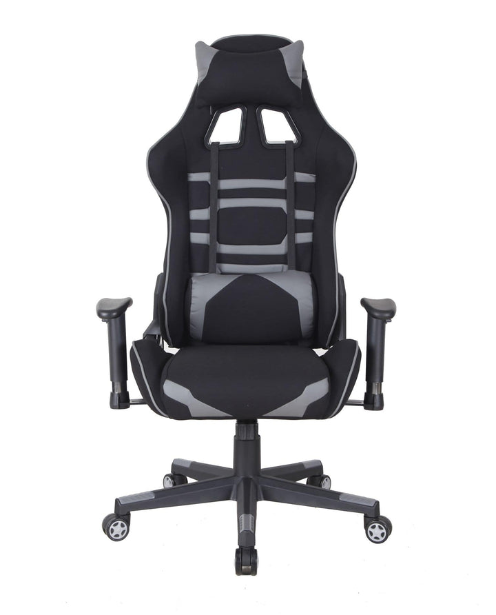 Theodore Gaming Chair - Black/Grey | Tilt Mechanism, 180-Degree Recline, Hydraulic Lift, Height-Adjustable Armrests