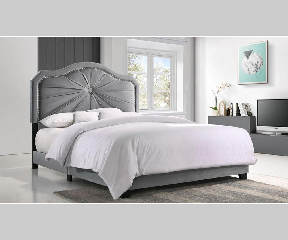 Embla Double Bed - Elegant Grey Upholstered Bedframe
