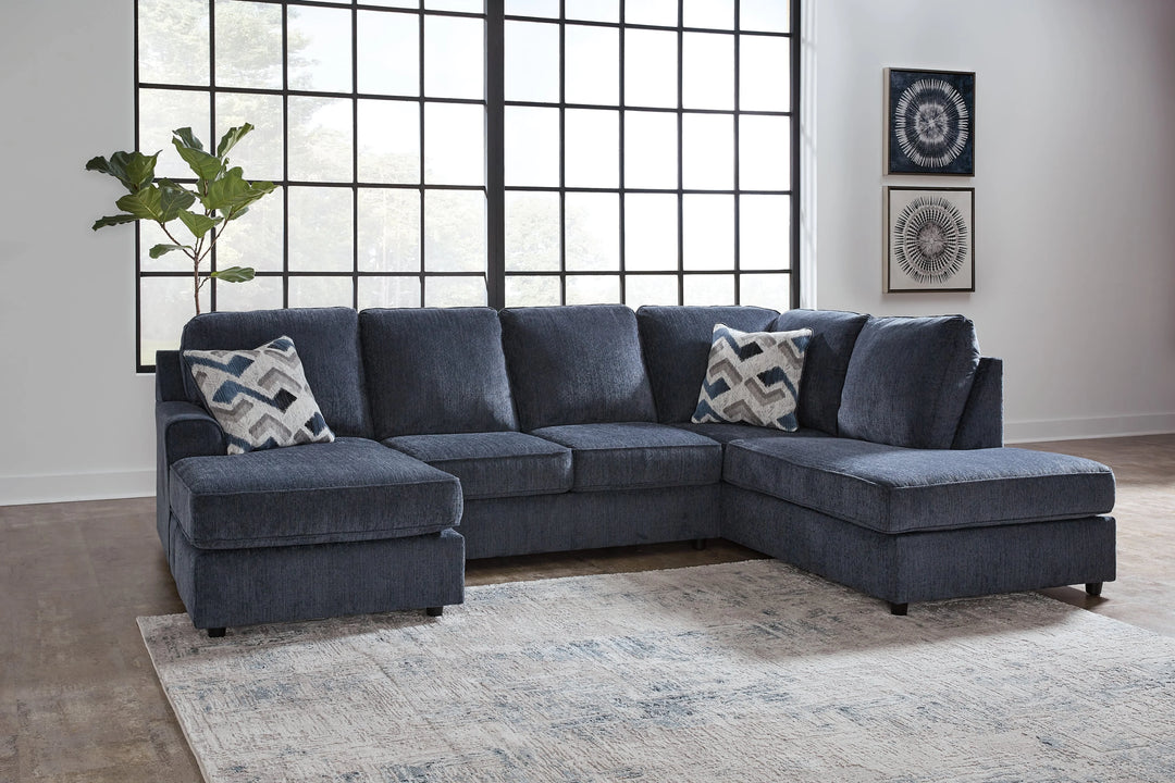 Albar Place 2-Piece Fabric Sectional Sofa With Dual Chaise - Cobalt | Signature Design By Ashley