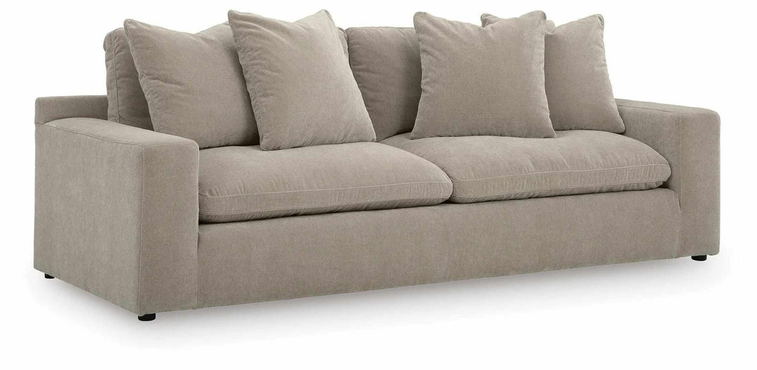 6780838 Maxton Heights Stationary Sofa In Fabric Upholstery - Pebble | Benchcraft By Ashley