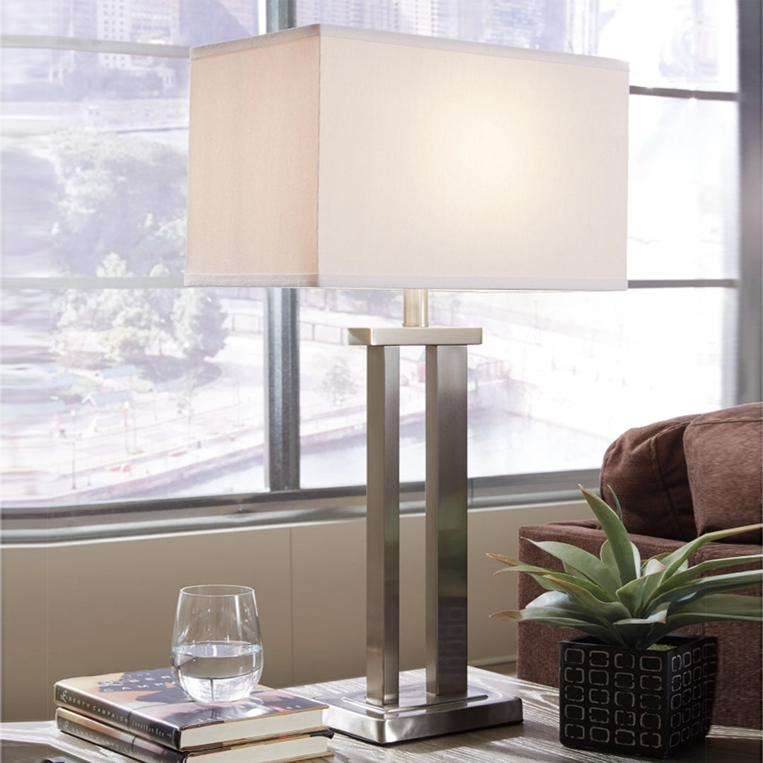 L204054 Aniela Table Lamp In Silver Finish (Set of 2) | Signature Design By Ashley