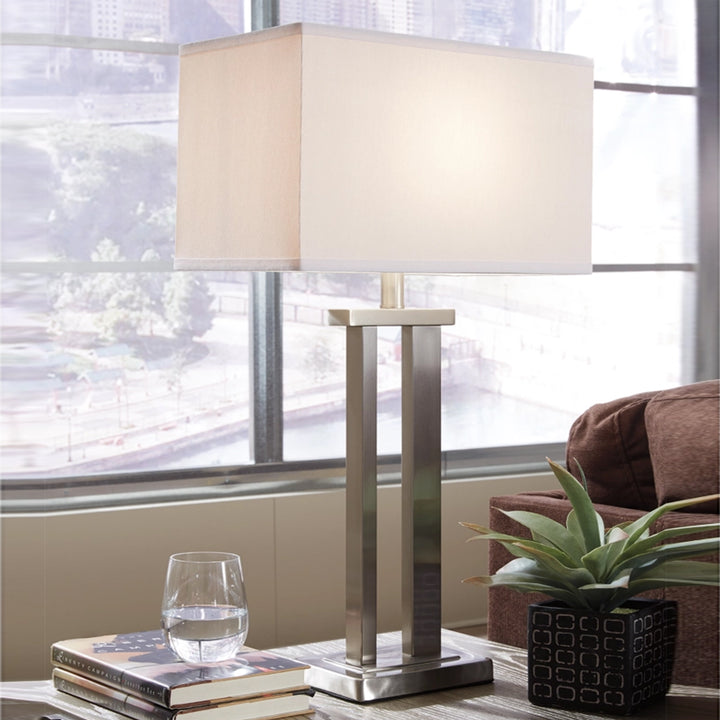 L204054 Aniela Table Lamp In Silver Finish (Set of 2) | Signature Design By Ashley