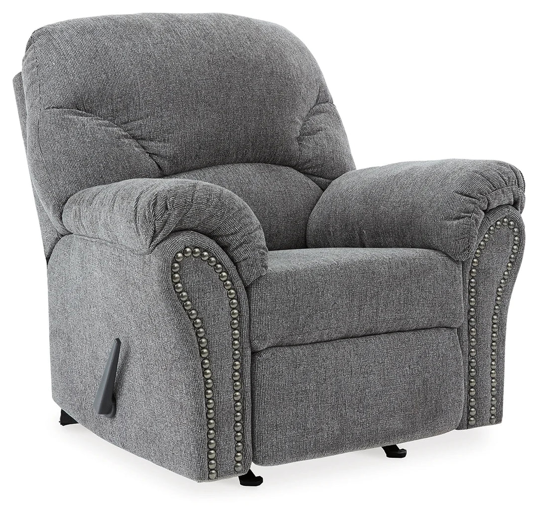 2810525 Allmaxx Rocker Recliner Chair In Fabric Upholstery - Pewter | Benchcraft By Ashley