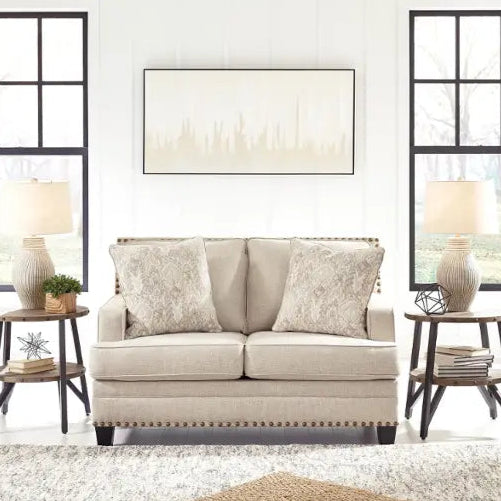 1560235 Claredon Fabric Loveseat - Beige | Signature Design By Ashley